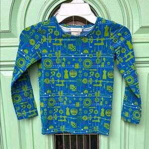 Matilda Jane Girls Size 4 Blue and Green Long Sleeve Tee